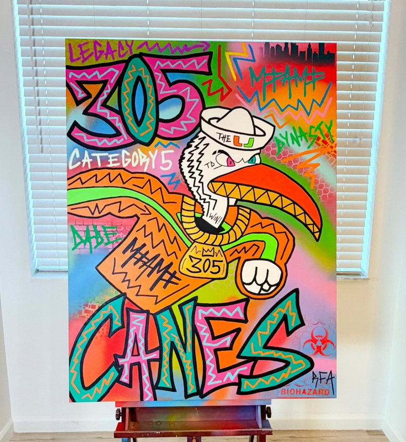 305 Canes (48x36"), original artwork by 305 Rick Art, 48x36".