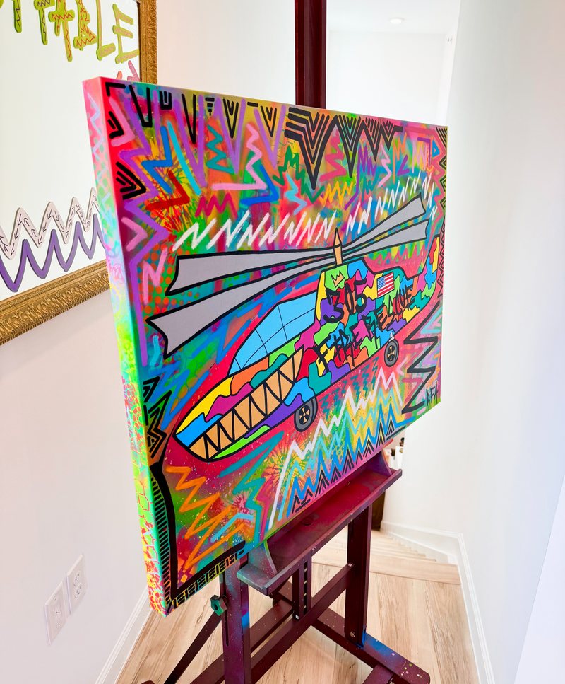 305 Fire Rescue - Autism Awareness (40x30") by 305 Rick Art, additional view 3 of 4.