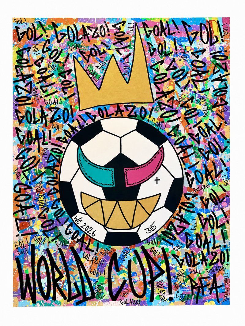 Golazo! (48x36”), original artwork by 305 Rick Art, 48x36".