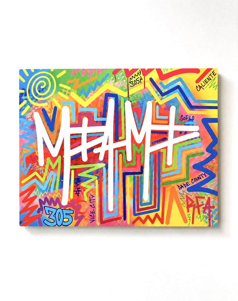 Metal Print: Miami Everything (Multiple Sizes), original artwork by 305 Rick Art.