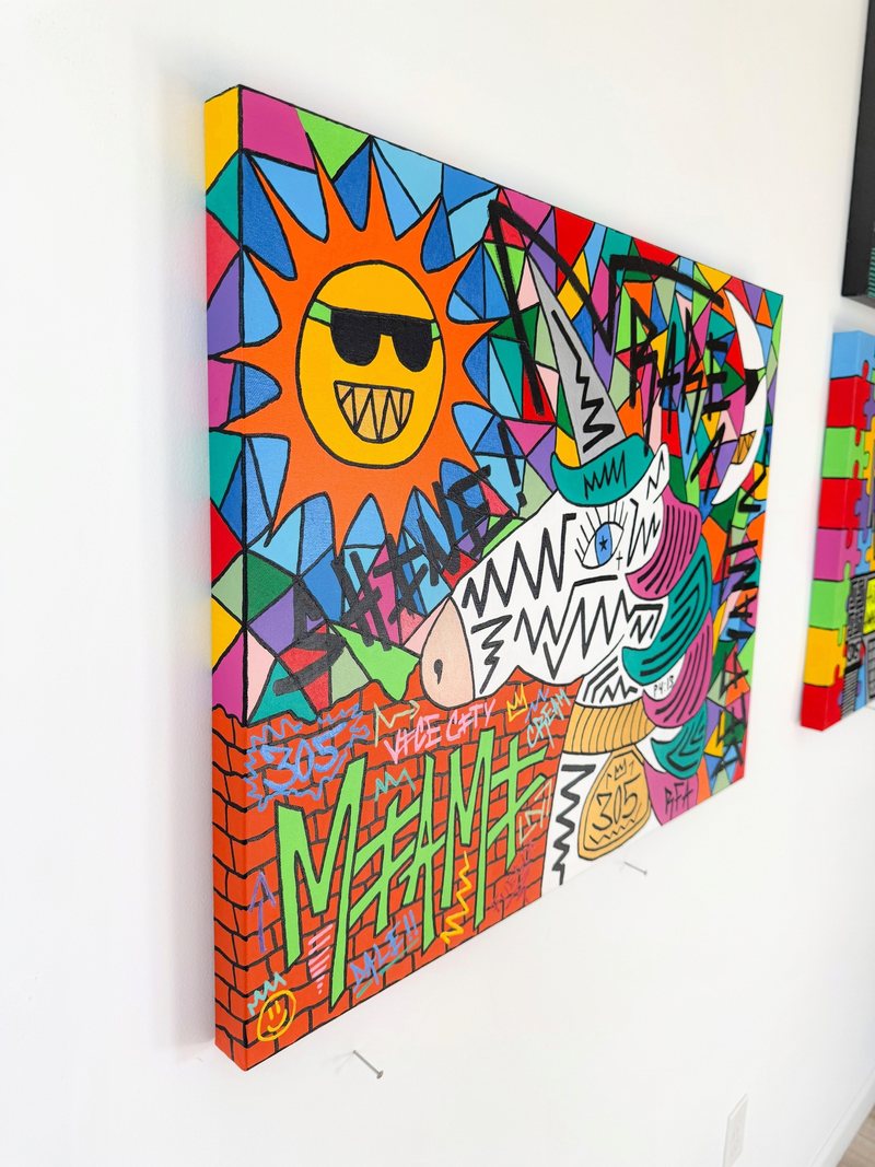 Miami Unicorn (30x24") by 305 Rick Art, additional view 5 of 5.