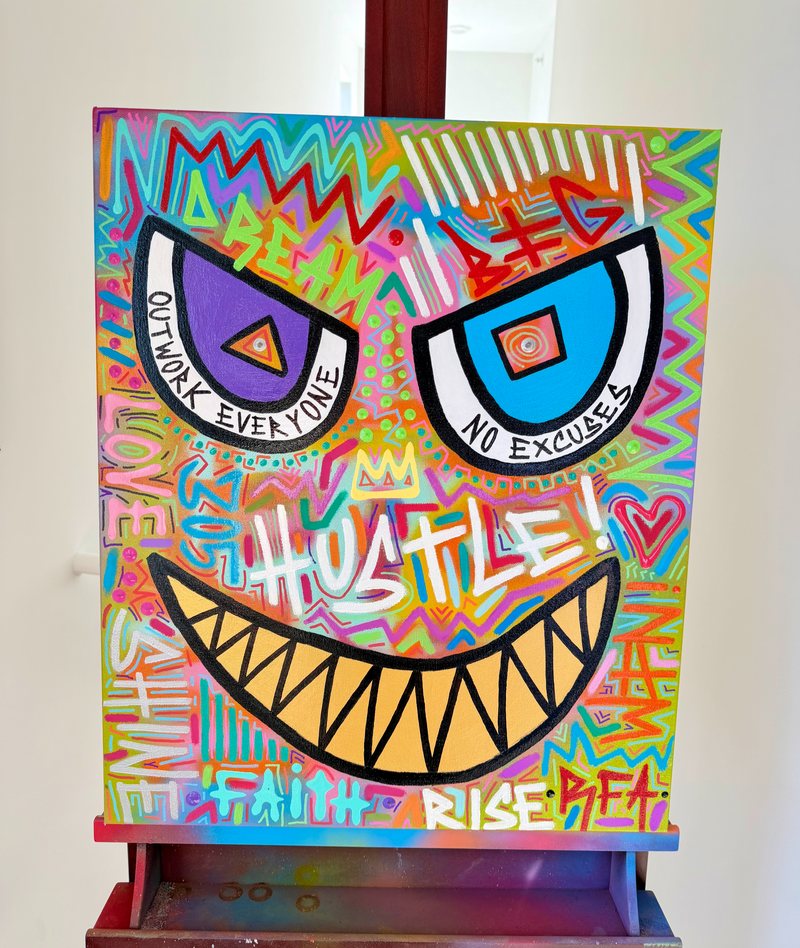 Mr. Hustle (24x20"), original artwork by 305 Rick Art, 24x20".