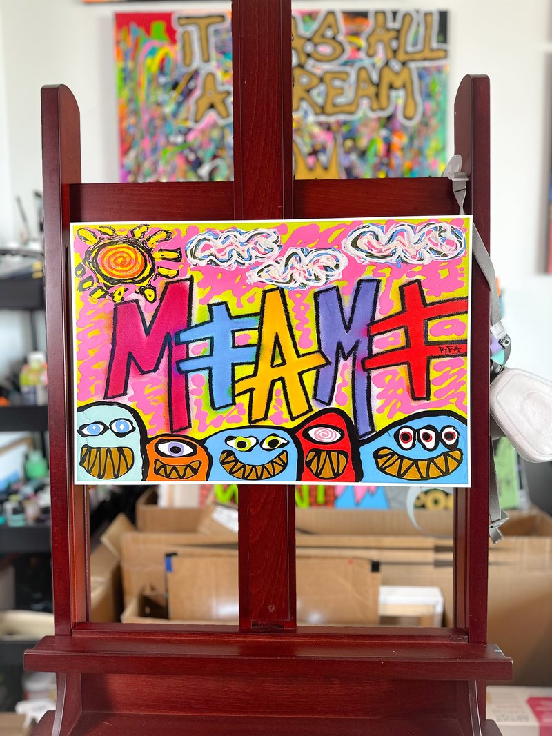 PRINT: Miami Monstas (12x18"), original artwork by 305 Rick Art, 12x18".