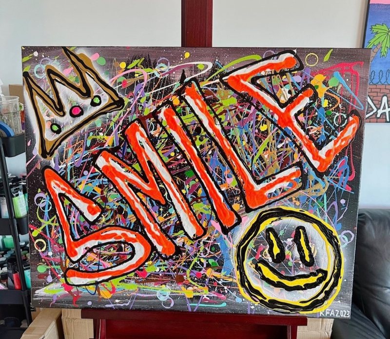 Smile 5 (24x30"), original artwork by 305 Rick Art, 24x30".